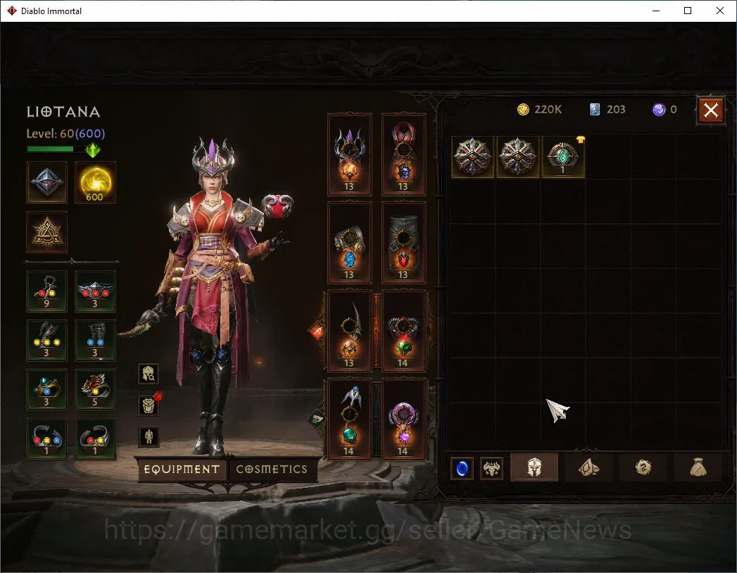 Diablo Immortal Accounts SEA - vasily|Lv60(600)|Wizard|34k CR|Reso 600| Par image 5
