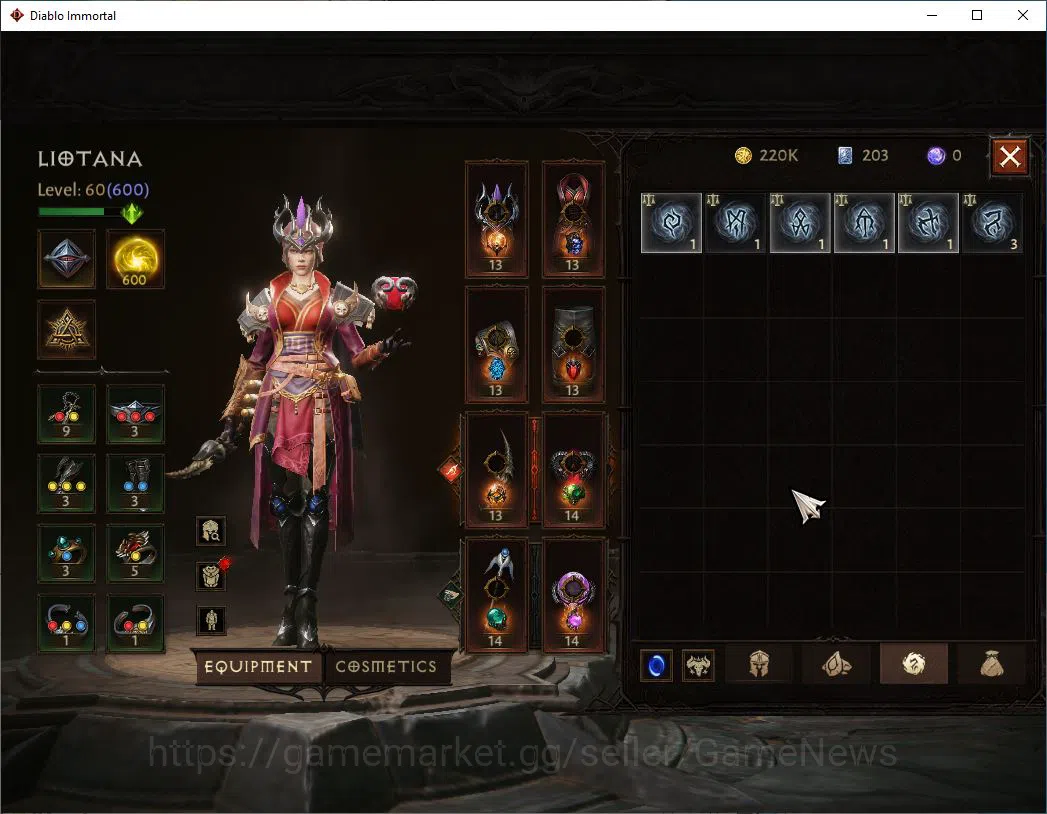 Diablo Immortal Accounts SEA - vasily|Lv60(600)|Wizard|34k CR|Reso 600| Par image 7