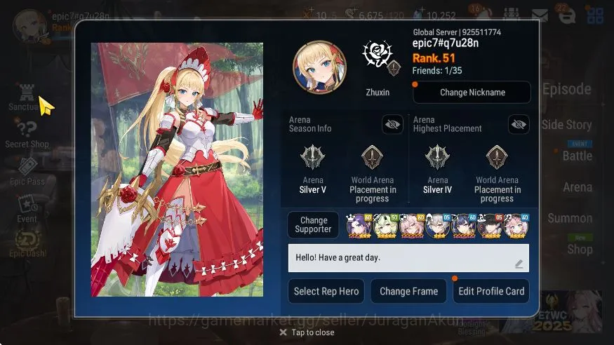 Epic Seven Mid-Tier Global Unverif|5ML [Borunka,DDRay,Lilias,etc] Robi image 1