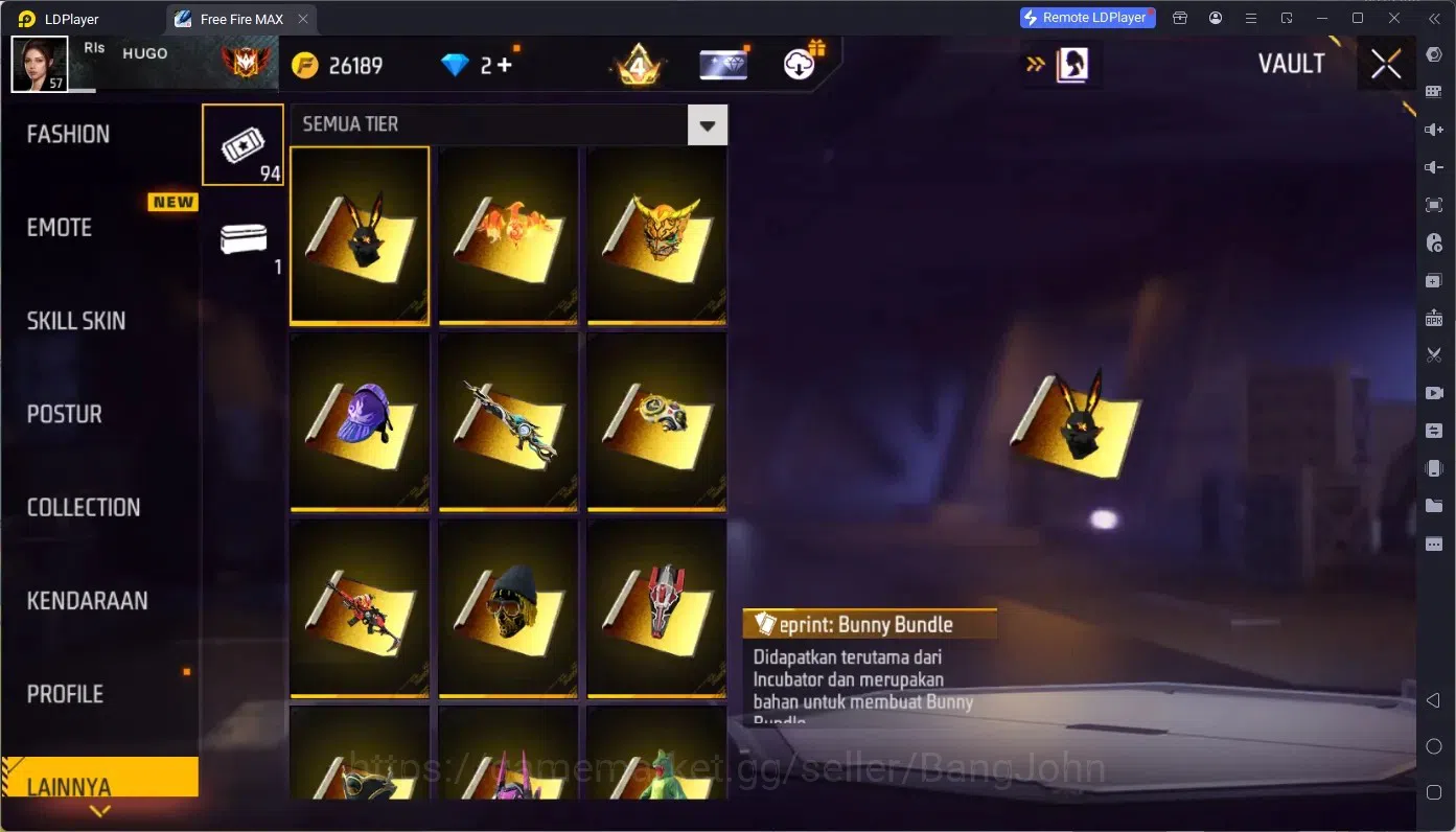 Free Fire Accounts Indonesia | M1887 Bunny's Order | 2 Evo (M4A1 Infe image 19