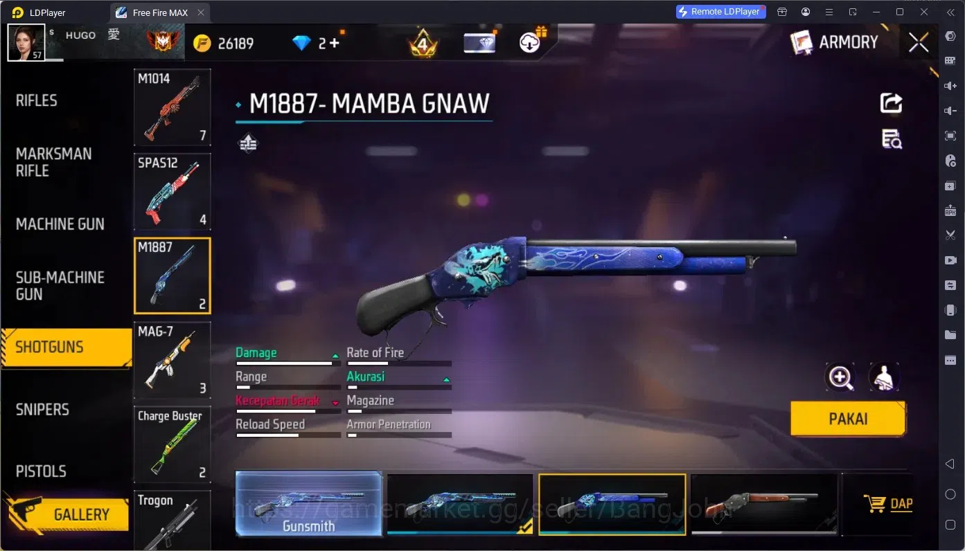 Free Fire Accounts Indonesia | M1887 Bunny's Order | 2 Evo (M4A1 Infe image 4