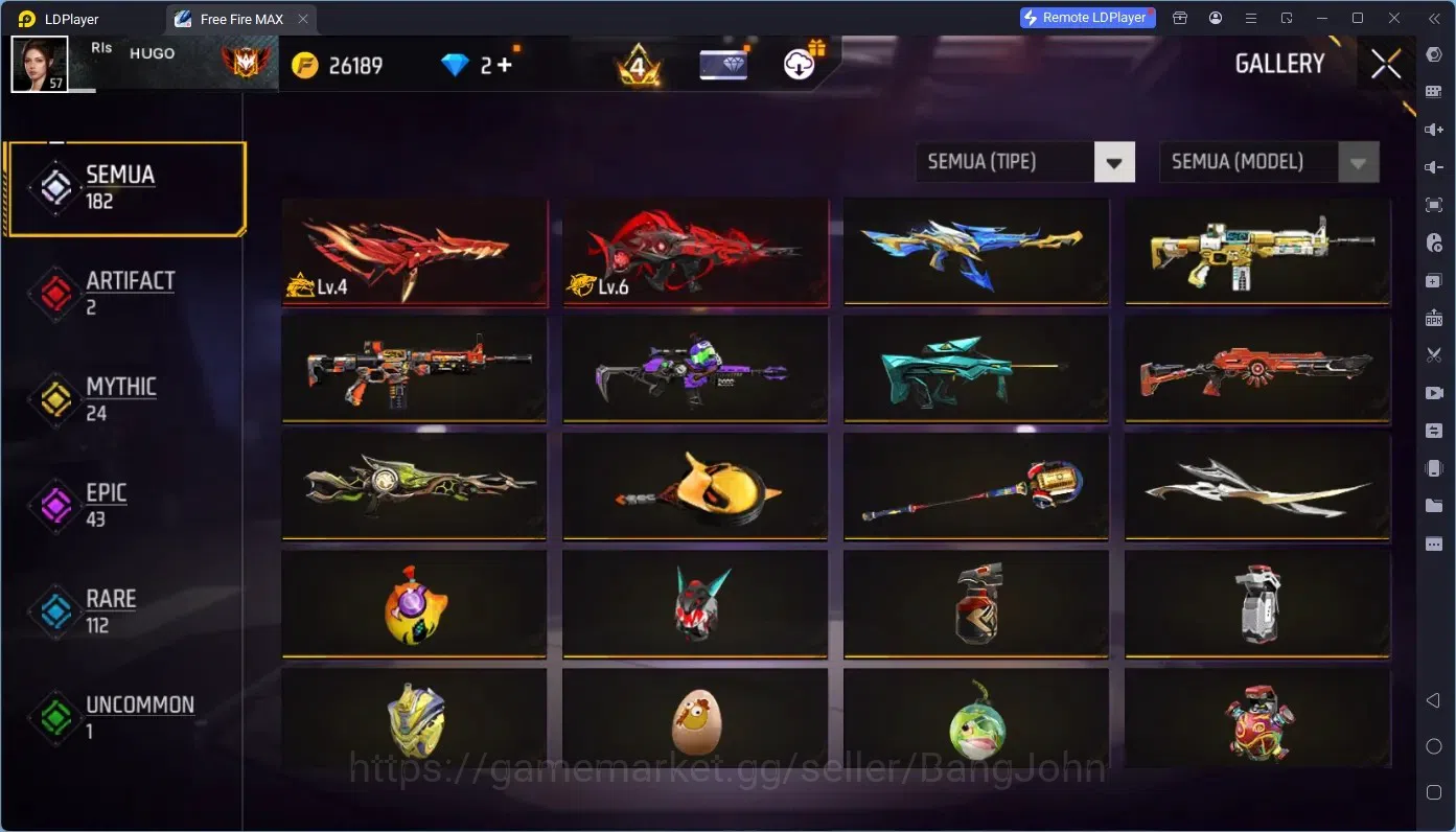 Free Fire Accounts Indonesia | M1887 Bunny's Order | 2 Evo (M4A1 Infe image 5