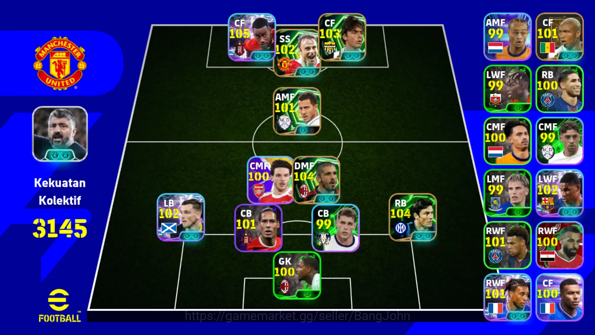 Power 3145 | Isak Show time , Gattuso Epic db , Berbatov , Inzaghi , Zanetti EFB485B eFootball Others Power 3145 | Isak Show time , Gattuso Epic db , Be image 1