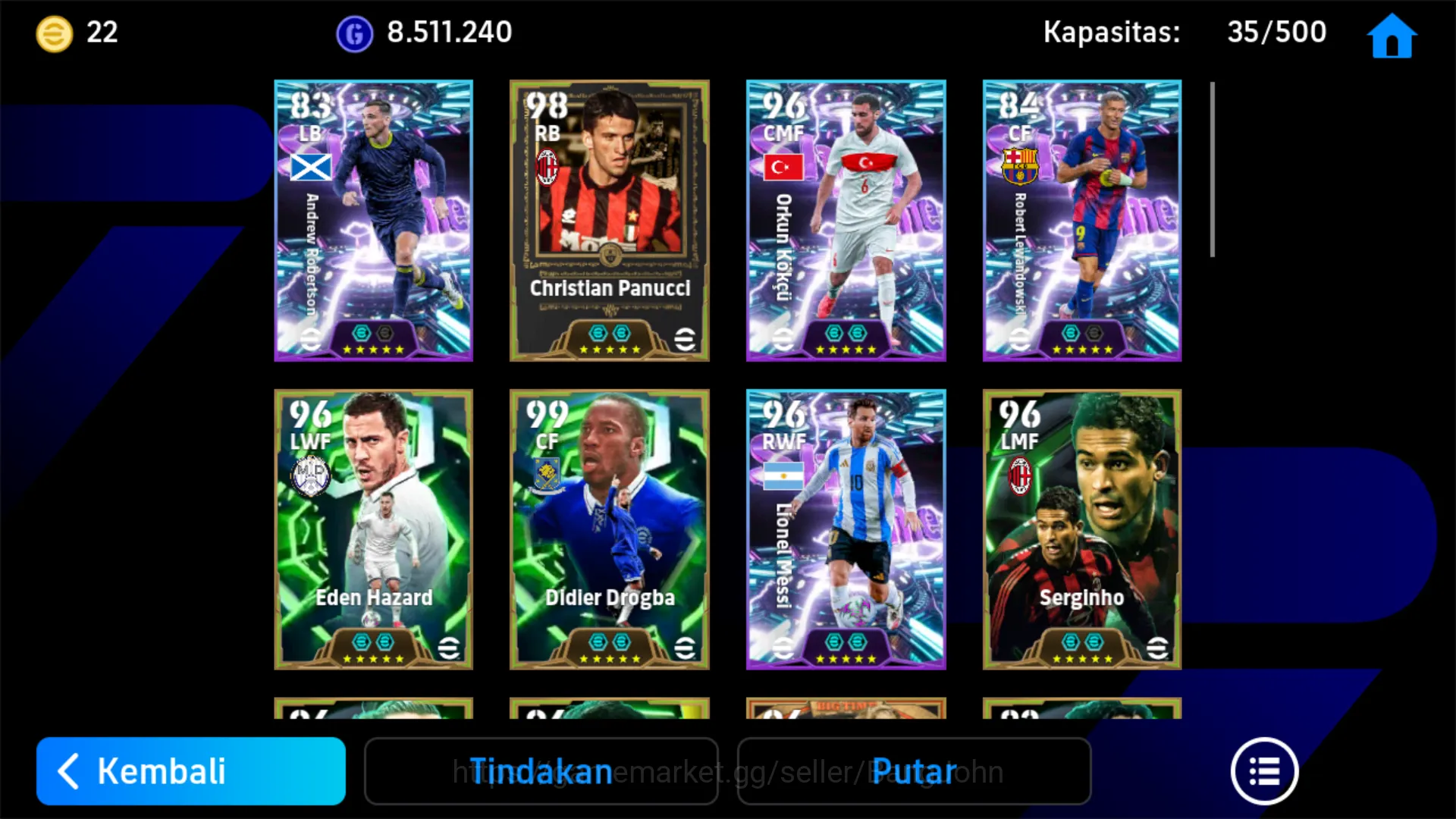 eFootball Accounts Others Power 3165 | Pavel Nedved | Didier Drogba | Gabriel Batitusta | Christian Panucci ~EFB118B 2