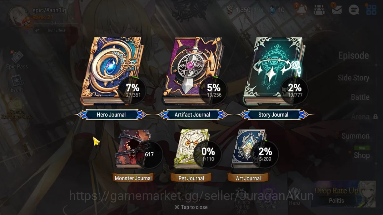 Epic Seven Accounts Global Unverif|Fresh Starter|Low Progress|2ML (Las image 3