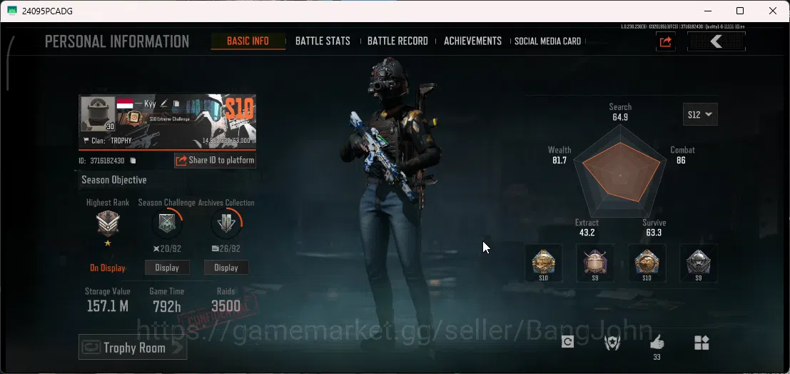 Arena Breakout Accounts Mobile|Lvl 30|SV 157.1M|CV 103.8M|2 WP Legend Skin image 2