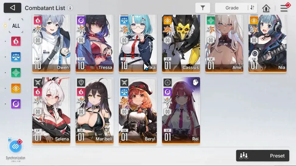 Chaos Zero Nightmare Accounts GLOBAL|Lv 54|6 SSR (FeiM5+Sign,Diana,Narja,Magna,Rin,MeiLin)++11 SR[Mika,Rei,Nia,etc]|1 SSR 3