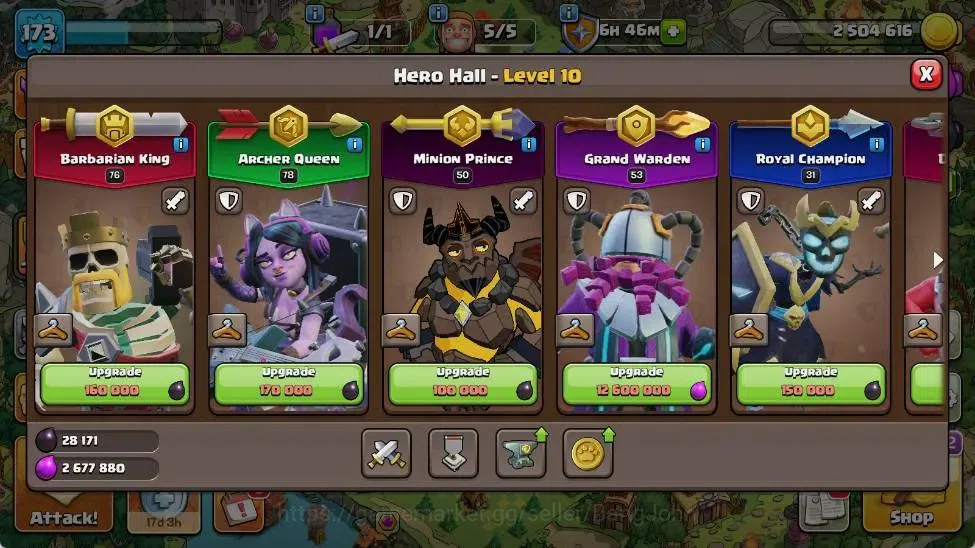 Clash of Clans Accounts Global | TH 17-BH 10 | LVL 173|HH 10|AQ 78 ,MP 50  image 6