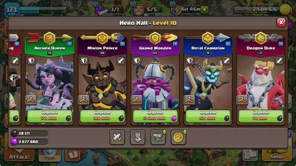 Clash of Clans Accounts Global | TH 17-BH 10 | LVL 173|HH 10|AQ 78 ,MP 50  image 7