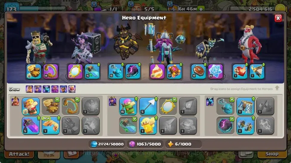 Clash of Clans Accounts Global | TH 17-BH 10 | LVL 173|HH 10|AQ 78 ,MP 50  image 8