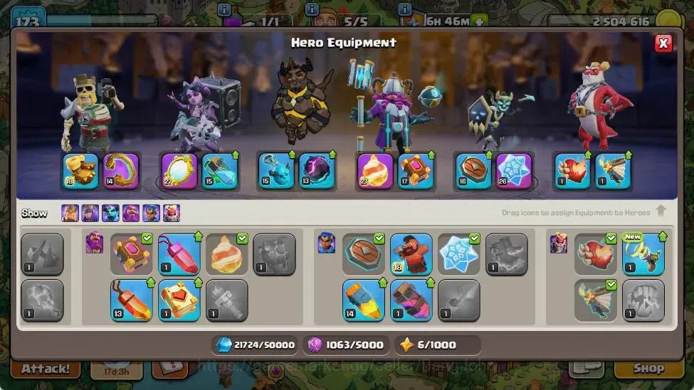 Clash of Clans Accounts Global | TH 17-BH 10 | LVL 173|HH 10|AQ 78 ,MP 50  image 9