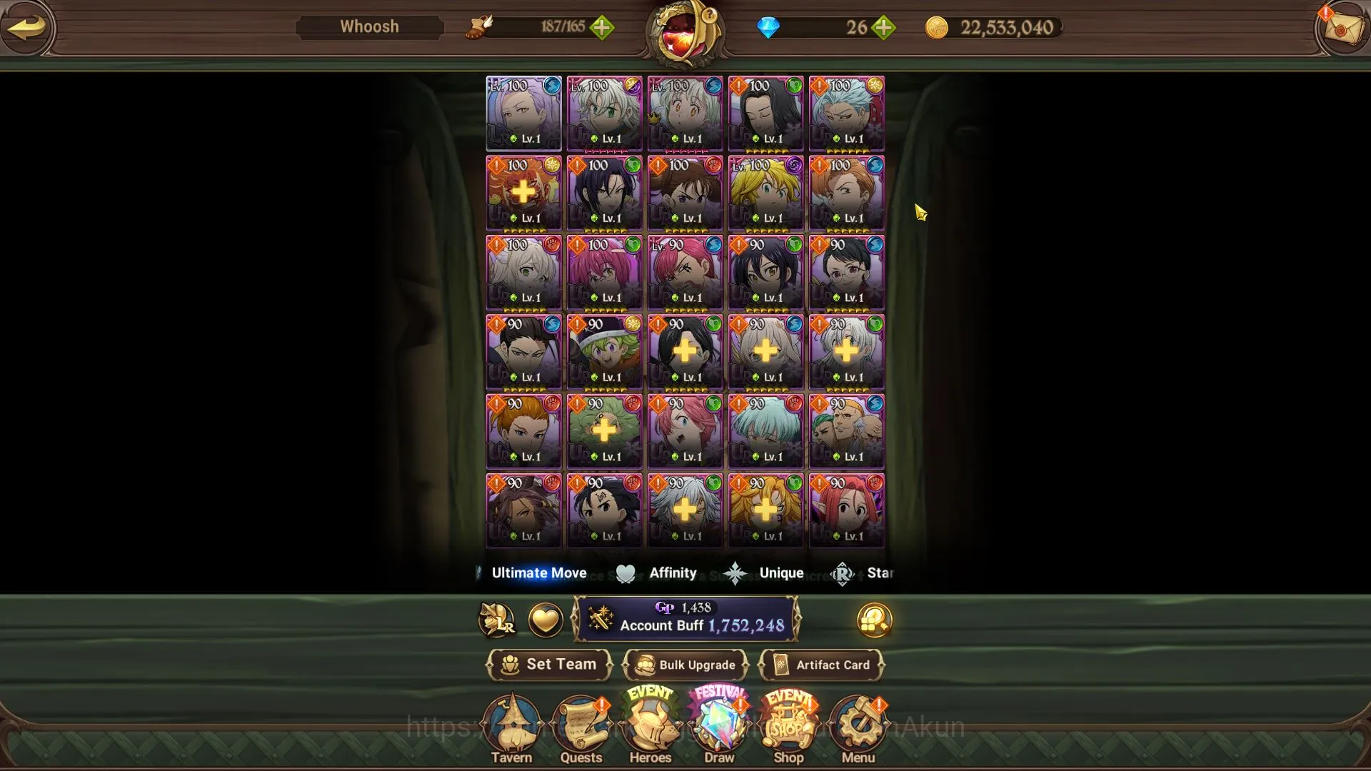 The Seven Deadly Sins: Grand Cross Accounts Midgame Asia|1,7M CC|1 LR+6 3