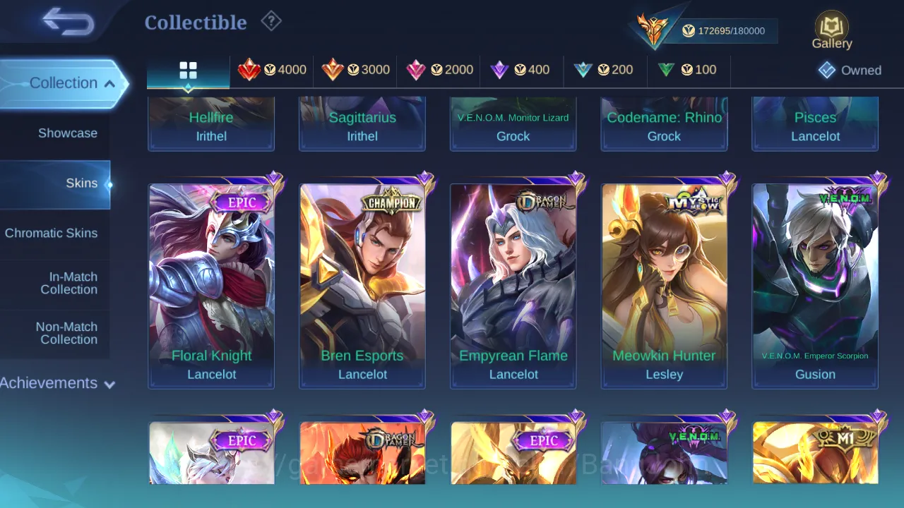 Mobile Legends: Bang Bang Accounts Others Hero 130 | Skin 442 | Tas Tas | Legend Gusion | Legend Jhonson | Dawning Lancelot 15