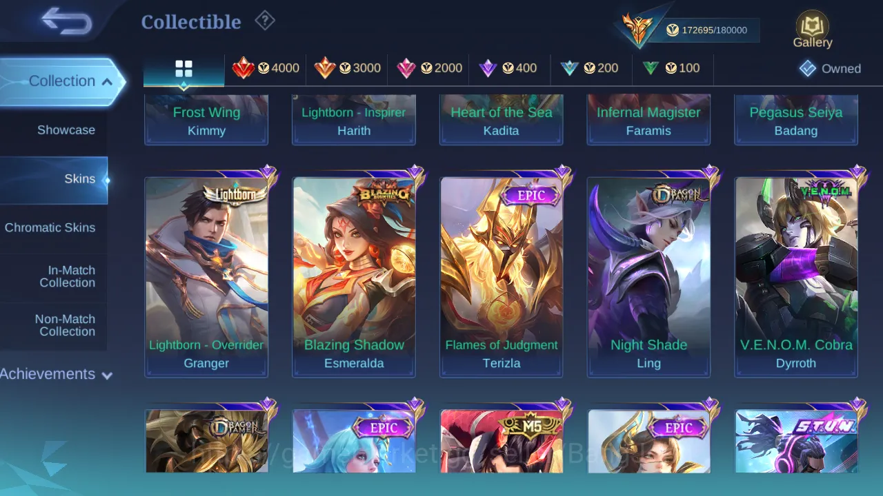 Mobile Legends: Bang Bang Accounts Others Hero 130 | Skin 442 | Tas Tas | Legend Gusion | Legend Jhonson | Dawning Lancelot 17