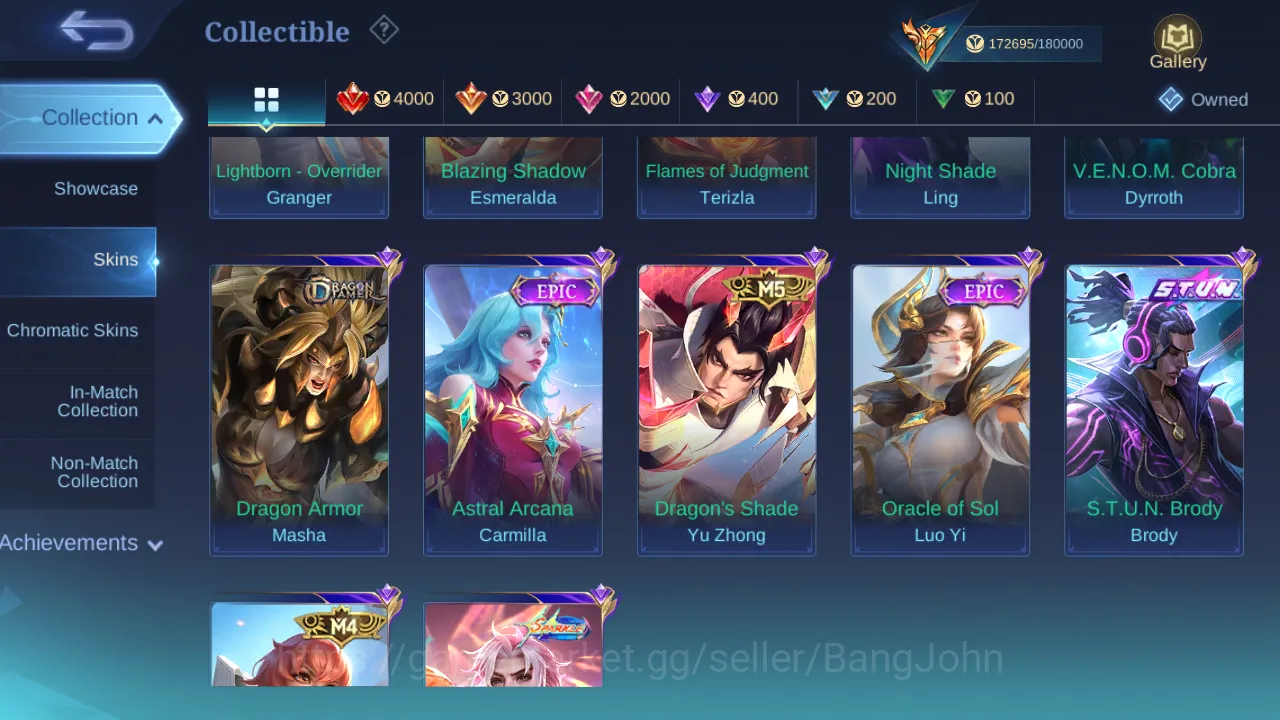 Mobile Legends: Bang Bang Accounts Others Hero 130 | Skin 442 | Tas Tas | Legend Gusion | Legend Jhonson | Dawning Lancelot 18