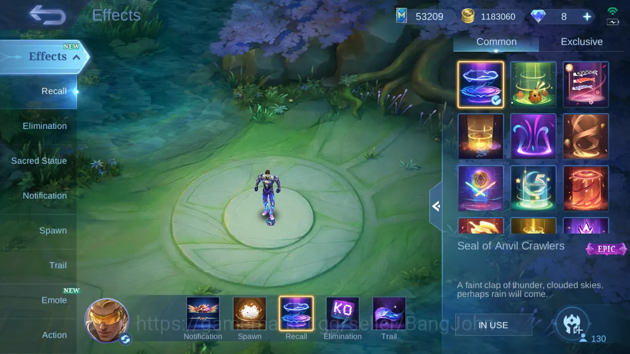 Mobile Legends: Bang Bang Accounts Others Hero 130 | Skin 442 | Tas Tas | Legend Gusion | Legend Jhonson | Dawning Lancelot 19