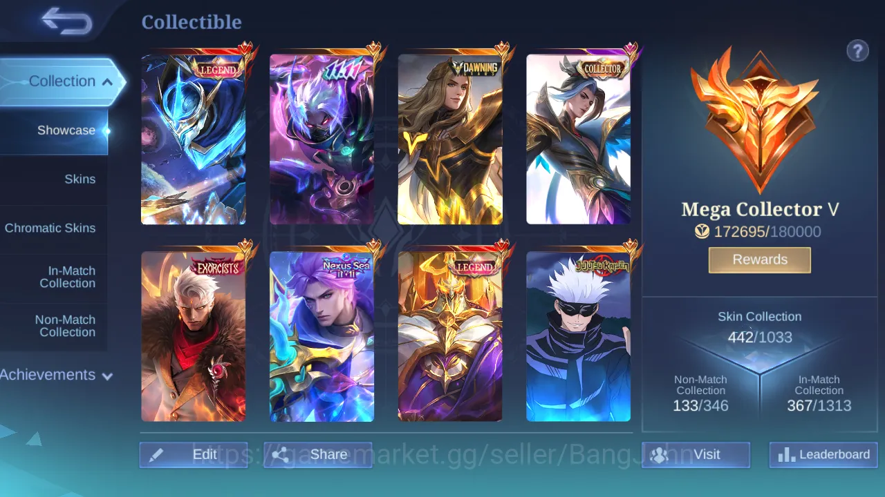 Mobile Legends: Bang Bang Accounts Others Hero 130 | Skin 442 | Tas Tas | Legend Gusion | Legend Jhonson | Dawning Lancelot 2