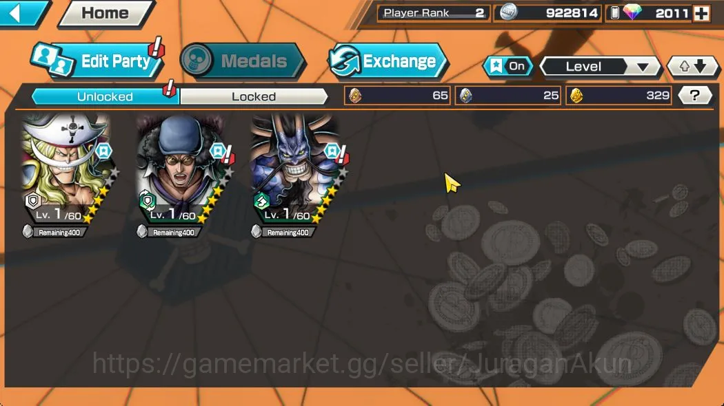 One Piece Bounty Rush Accounts Starter Global|Best Starter|3 META Extreme [Battle of Monsters Kaido,Kuzan,Edward 3