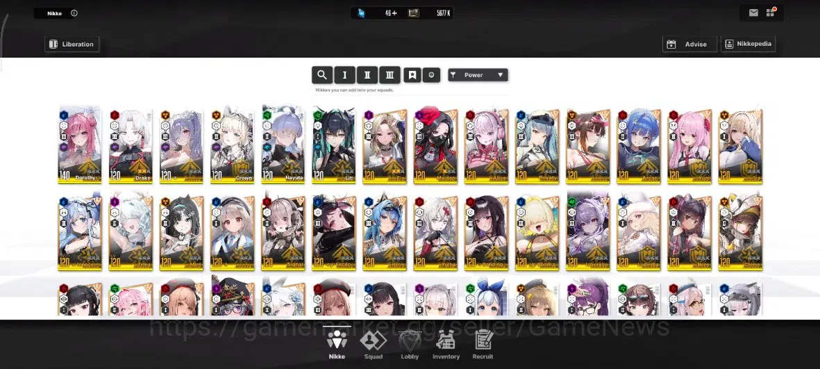 Goddess of Victory: Nikke Accounts Midgame GLOBAL|33 SSR|SyncLV120|Pwr 107K|Nayuta,Crown,Little 1