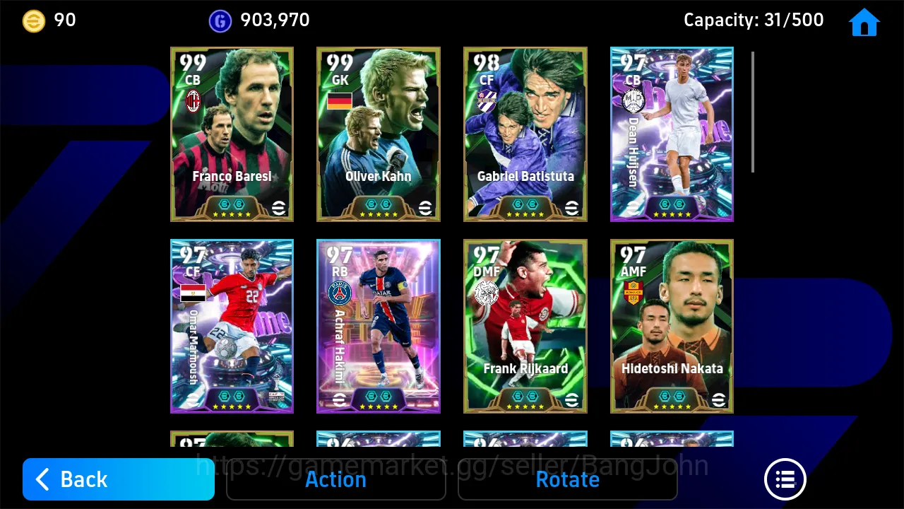 eFootball Accounts Others Power 3189 | omar marmoush showtime | xavi simons showtime | hakimi showtime | emil audero 5