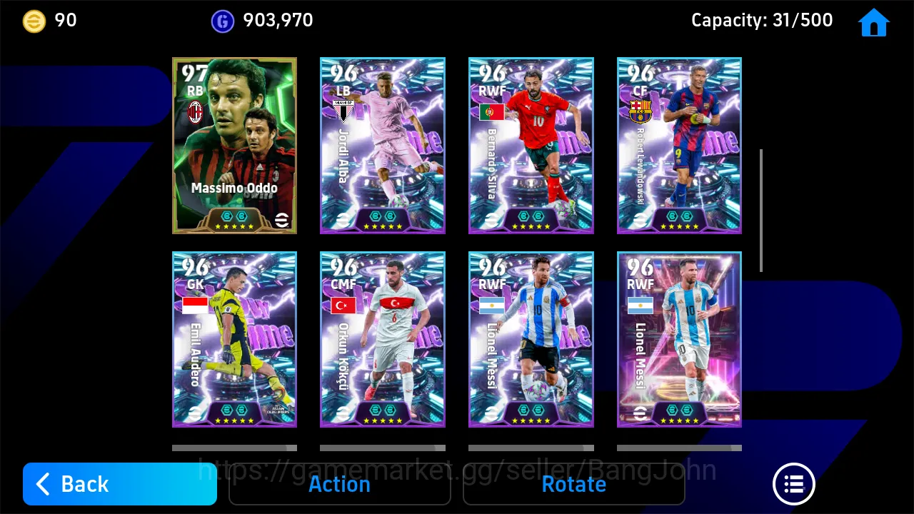 eFootball Accounts Others Power 3189 | omar marmoush showtime | xavi simons showtime | hakimi showtime | emil audero 6