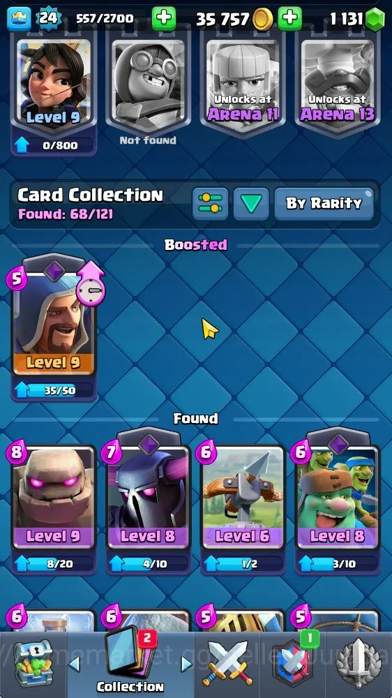 Clash Royale Accounts Midgame Lvl 24|Trophy 3267|KTL 9|Limited Skin|Card 68| 3 EVO 33 Epic, 24 Rare, 26