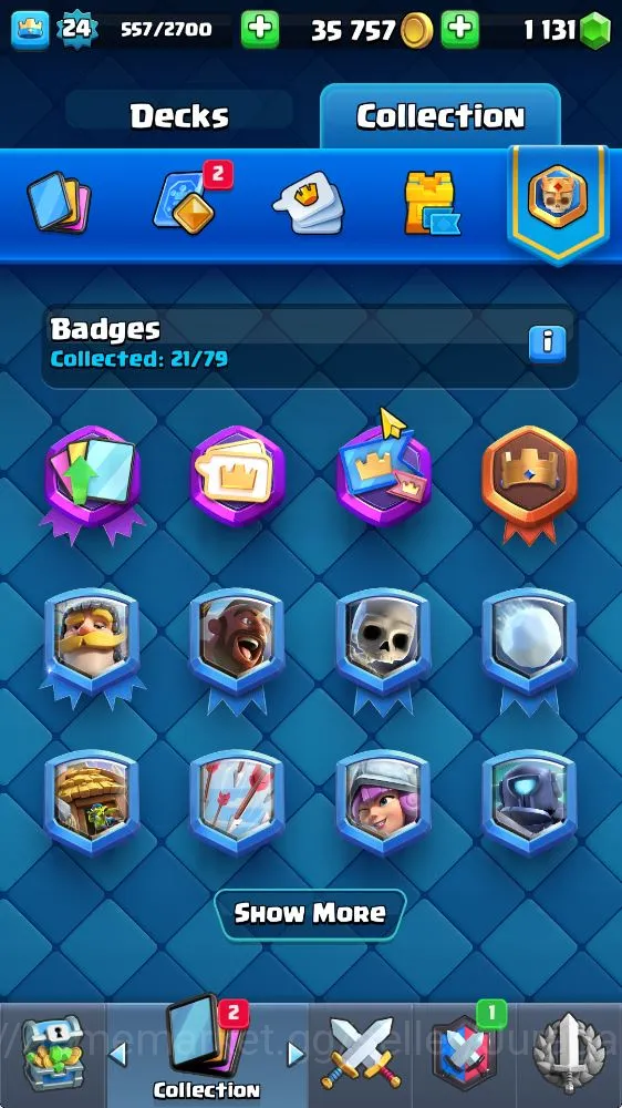 Clash Royale Accounts Midgame Lvl 24|Trophy 3267|KTL 9|Limited Skin|Card 68| 3 EVO 33 Epic, 24 Rare, 26 5