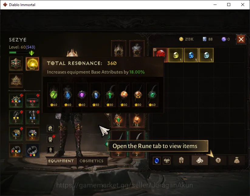 Diablo Immortal Accounts High-End SA - Malah |Lv60 (543) Tempest|25K CR|Reso 360|Inferno III|Paragon Maledictor||Hell Lv 3