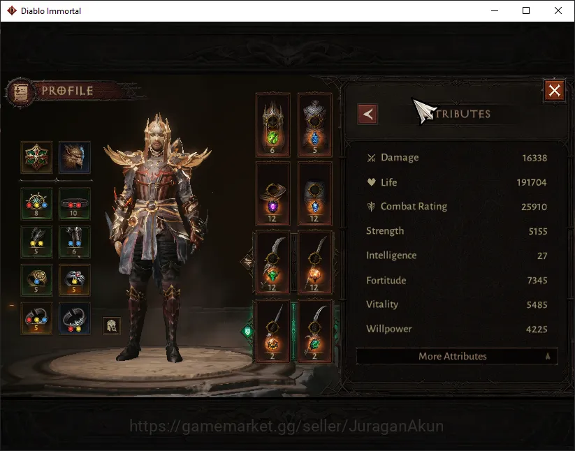 Diablo Immortal Accounts High-End SA - Malah |Lv60 (543) Tempest|25K CR|Reso 360|Inferno III|Paragon Maledictor||Hell Lv 5