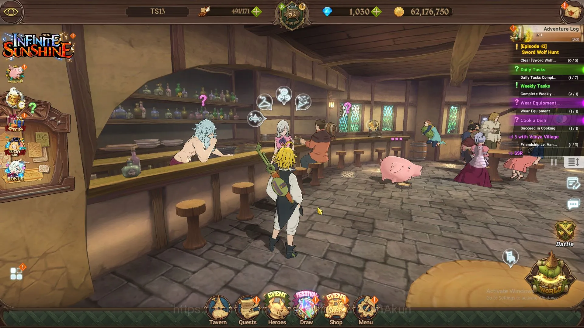 Asia | 962k CC | Ch 5 | Starter | 1 LR + 3 UR + 1005 Gems | Elizabeth, KDiane, Mael, Thor | Code Only | (SDS3006) The Seven Deadly Sins: Grand Cross Accounts Starter Asia | 962k CC | Ch 5 | Starter | 1 LR + 3 UR + 1005 Gems | Elizabeth
