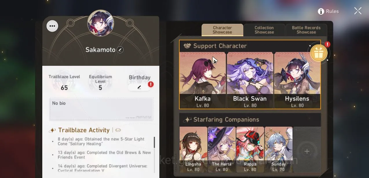 Honkai Star Rail Mid Game Asia|TL 65|7 Limited[Sunday,The Herta,Kafka,Rappa, image 1