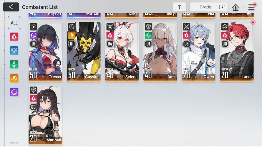 Chaos Zero Nightmare Accounts GLOBAL 8SSR(OrleaM2 KhalipeM1 RinM1 HugoM1 Renoa Haru KayronM1 Meilin)+11SR 2