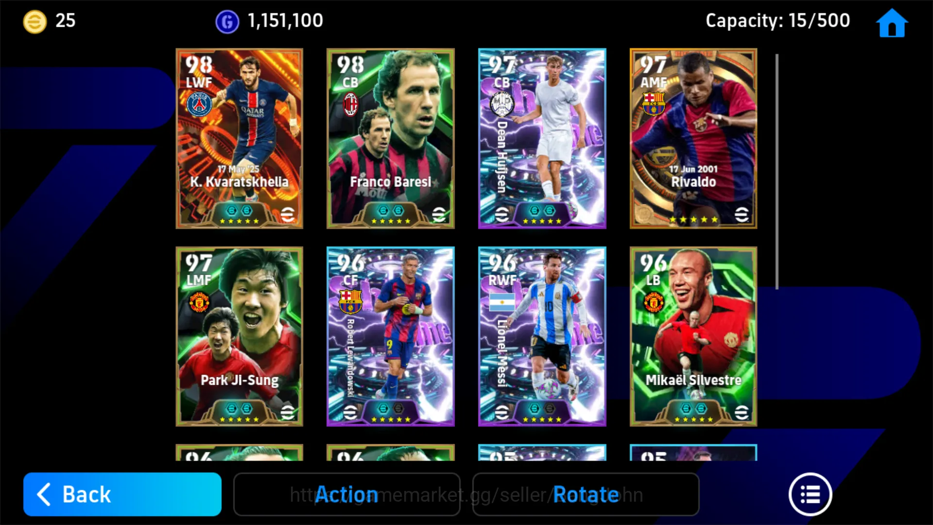 eFootball Accounts Others Power 3147 | Khvaratskhella Big Time | Baresi Epic DB |  Rivaldo Big Time | Ji-Sung Epic | Messi 2