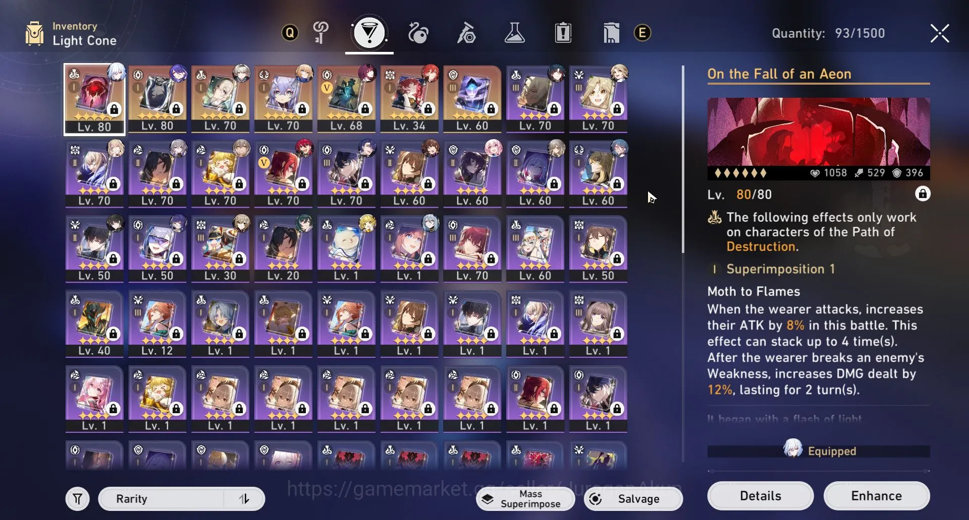 Honkai Star Rail Accounts Mid Game ASIA [TL68] 9 Limited (Acheron+Sign, Firefly+Sign , Feixiao, Ruan Mei 5