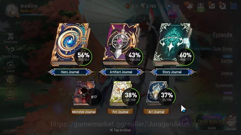 Epic Seven Accounts Mid-Tier Asia Unverif|13ML(Fallen Cecilia,DP Aria,MA Kenetc)203Char Abigail,Cermia,Hwayoung,etc|POH 3
