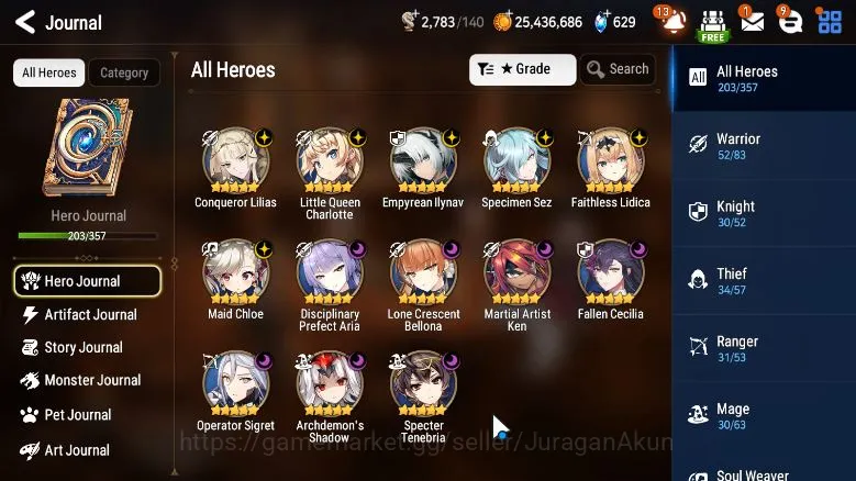 Epic Seven Accounts Mid-Tier Asia Unverif|13ML(Fallen Cecilia,DP Aria,MA Kenetc)203Char Abigail,Cermia,Hwayoung,etc|POH 8