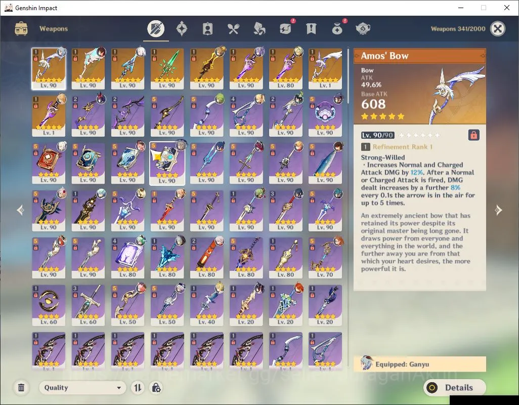 Genshin Impact Accounts End Game ASIA|AR 60| 6 Limited+9 [5 Star Weapon]|C3 Ganyu,C1 4