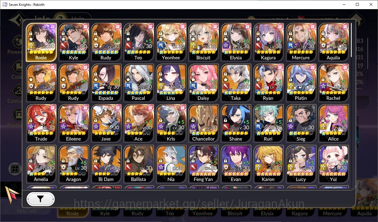 Seven Knights Re:Birth Accounts [Re:BIRTH]Global300xx|Old7k Rosie|33 Legend(KyleTc image 4