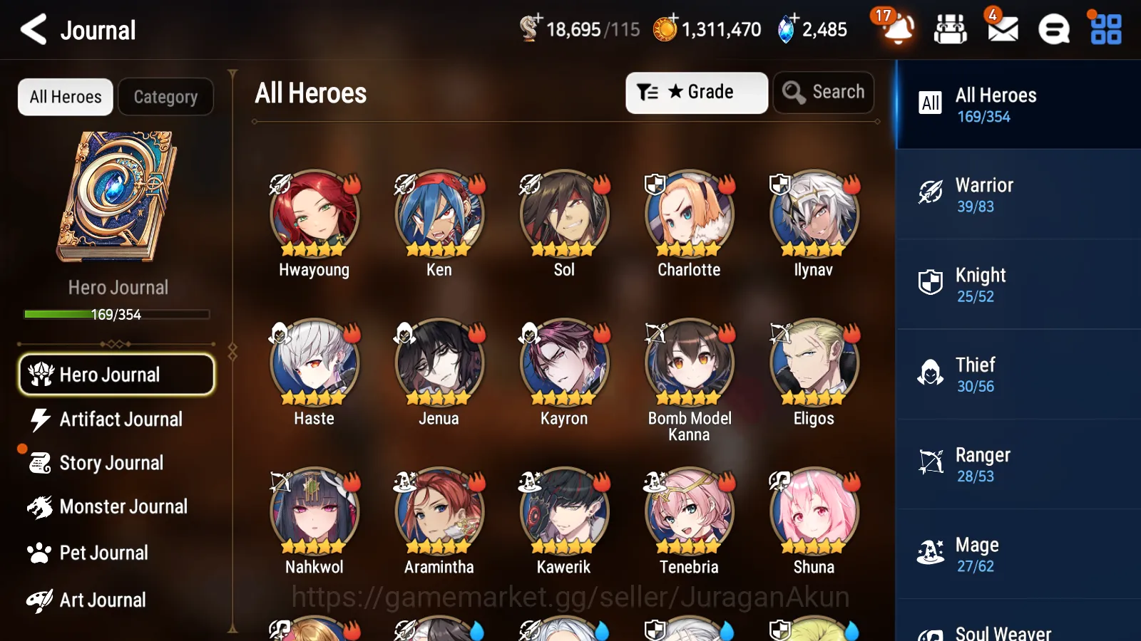 Epic Seven Accounts Mid-Tier AsiaUnverif|7ML(B Arunka,D Corvus,O Sigret,A Vildred,Etc)169 Char,Haste,etc|Blesssing On|2K 8