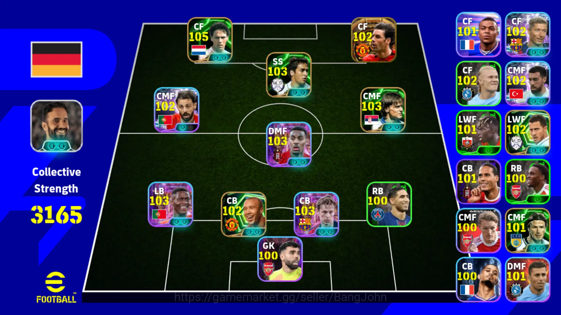 power 3165 | ryan gravenberch show time | nuno mendes show time | frenkie de jong show time| EFB170B eFootball Others power 3165 | ryan gravenberch show time | nuno men image 1