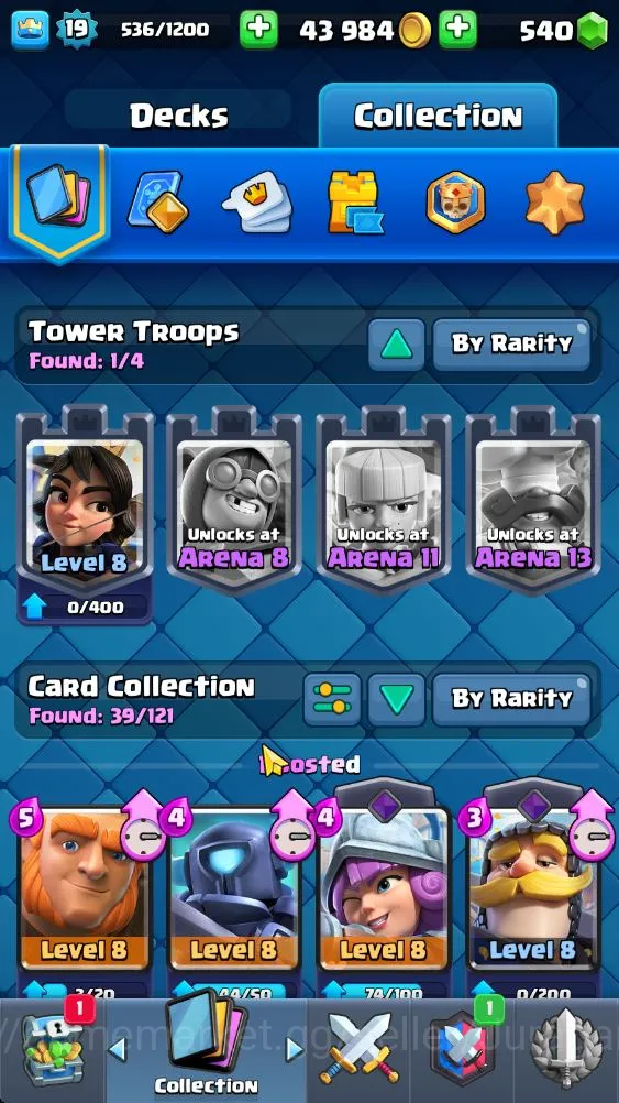 Clash Royale Accounts Starter Lvl 19|Trophy 1780|Best Starter|KTL 8|Card 39|1 EVO,6 Epic,17 Rare,16 Common|Gems 5