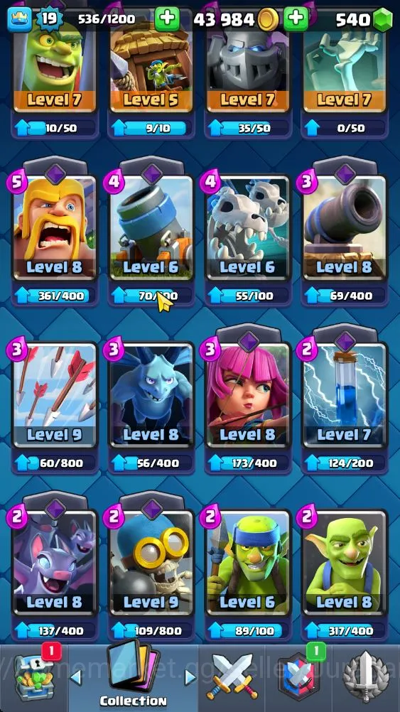 Clash Royale Accounts Starter Lvl 19|Trophy 1780|Best Starter|KTL 8|Card 39|1 EVO,6 Epic,17 Rare,16 Common|Gems 7