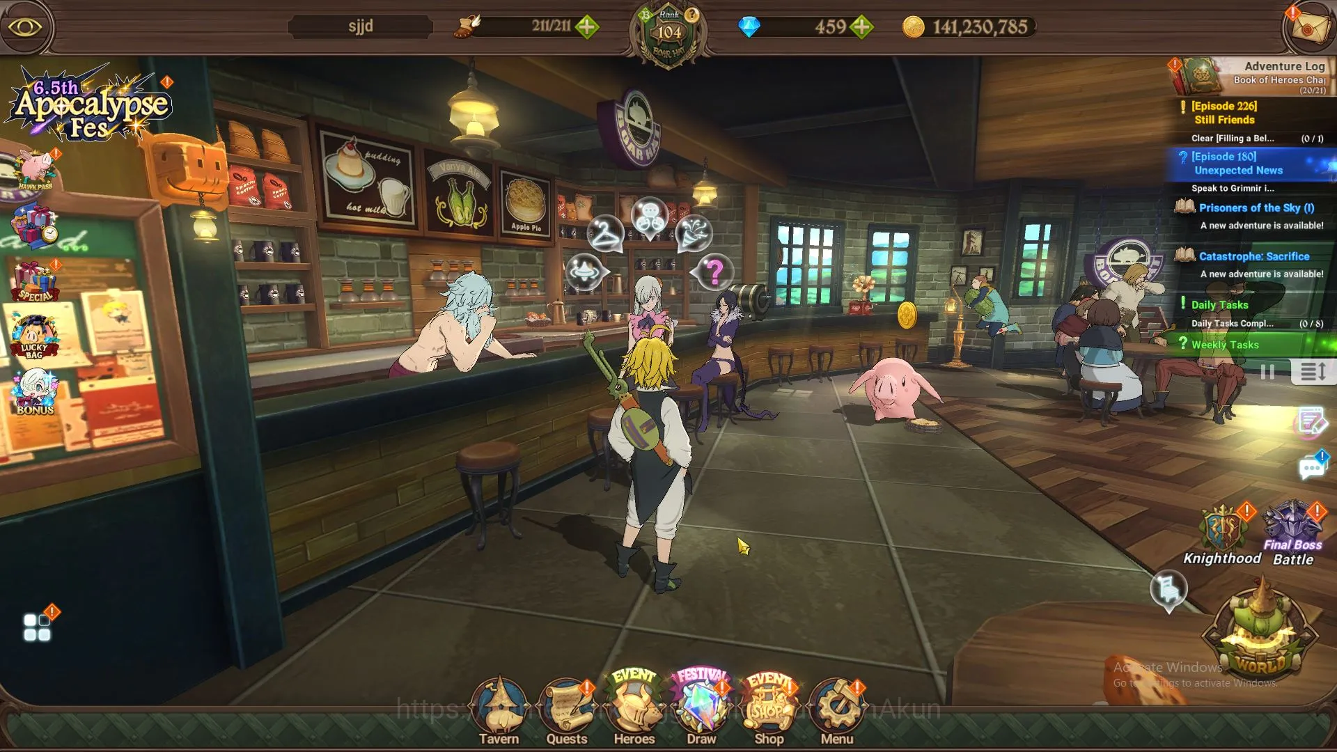 Global|4,6M CC|2 LR+10 UR+Collab Konosuba+459 Gems|Cusack,Elizabeth,EliMeli2/6,Arthur2/6,Tristan,Skuld,Etc|Code Only|(SDS2793) The Seven Deadly Sins: Grand Cross Endgame Global|4,6M CC|2 LR+10 UR+Collab Konosuba+459 Gems image 1