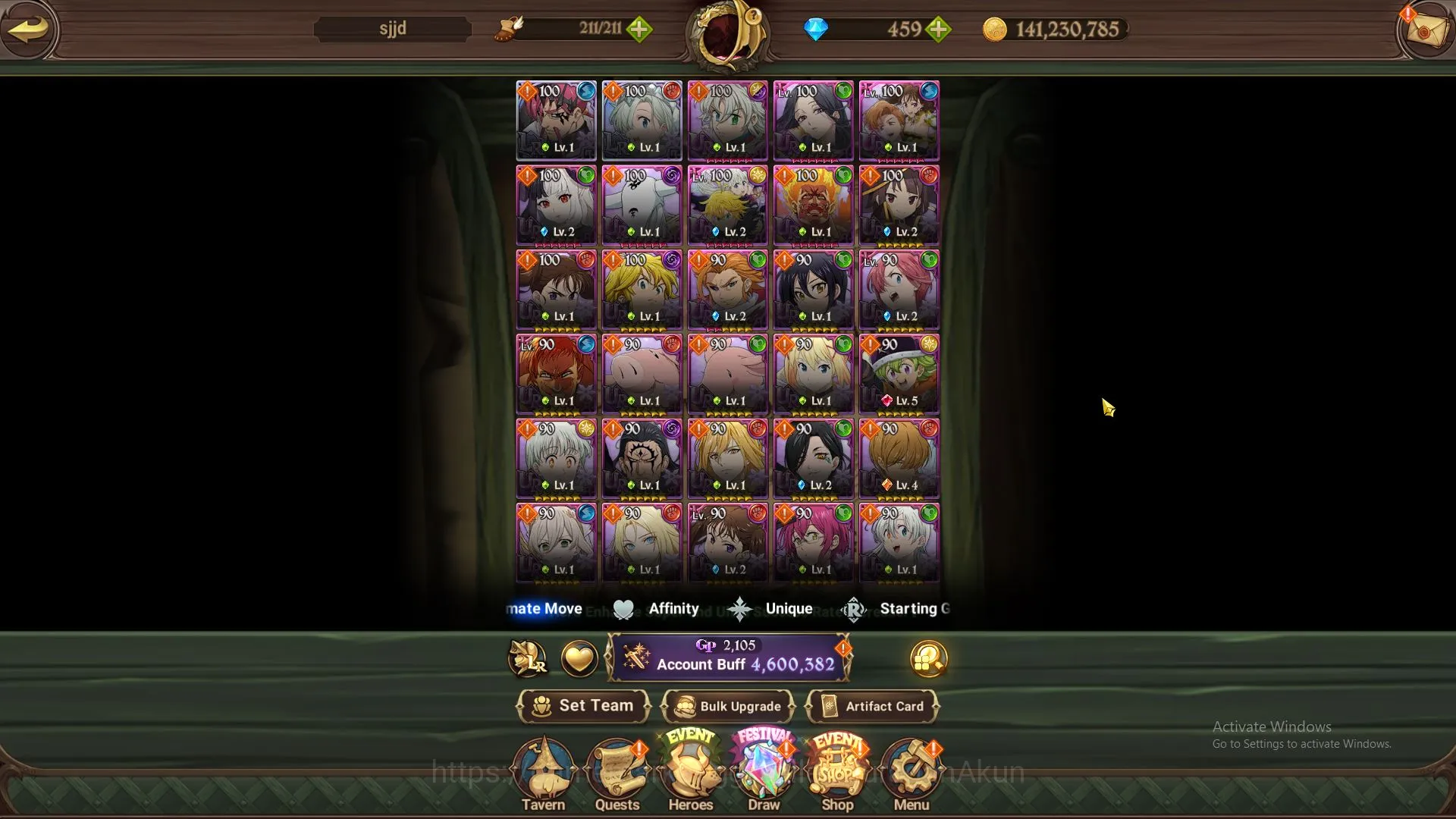 The Seven Deadly Sins: Grand Cross Accounts Endgame Global|4,6M CC|2 LR+10 UR+Collab Konosuba+459 2