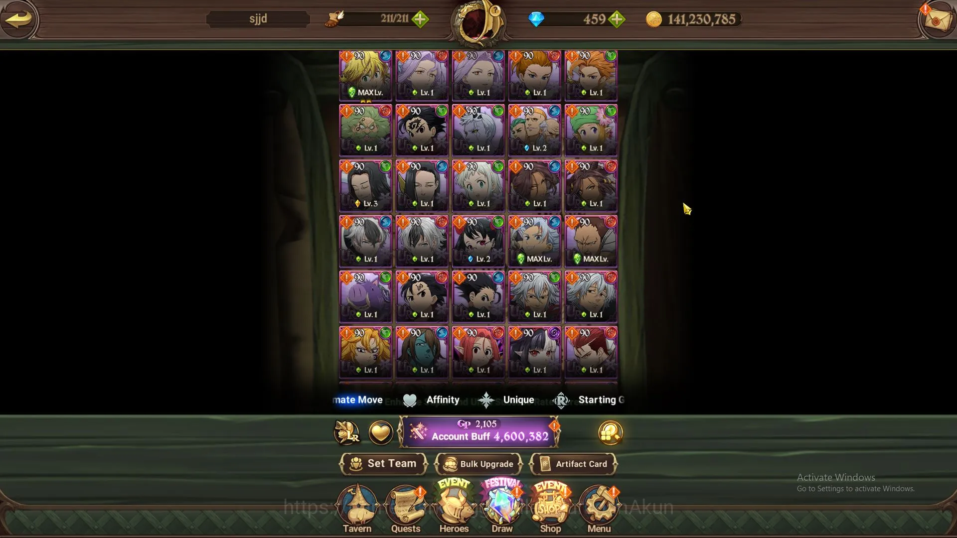 The Seven Deadly Sins: Grand Cross Accounts Endgame Global|4,6M CC|2 LR+10 UR+Collab Konosuba+459 3