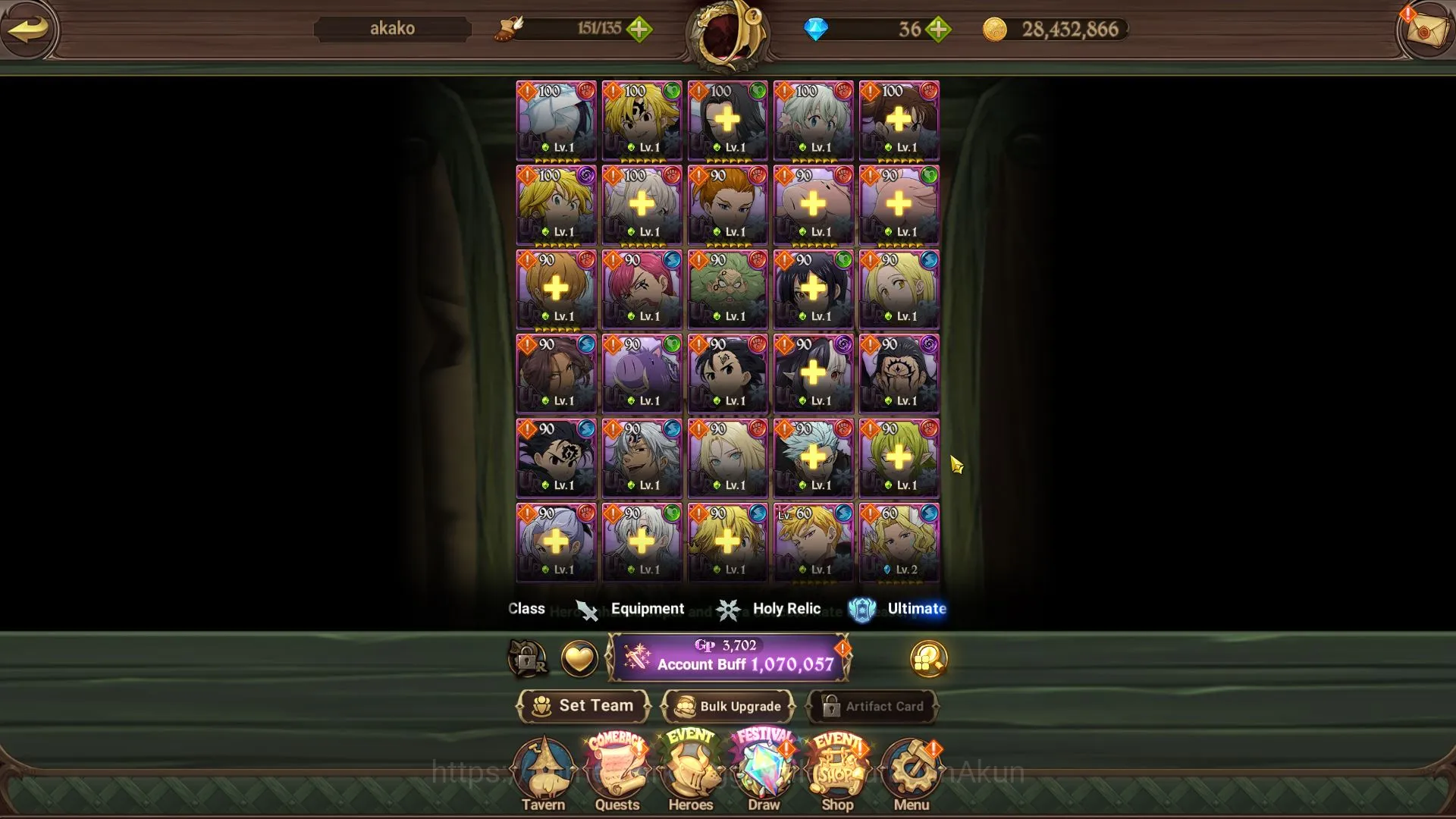 The Seven Deadly Sins: Grand Cross Accounts Starter Global | Starter | 1M CC,Ch2 | 7 UR | Thor 2