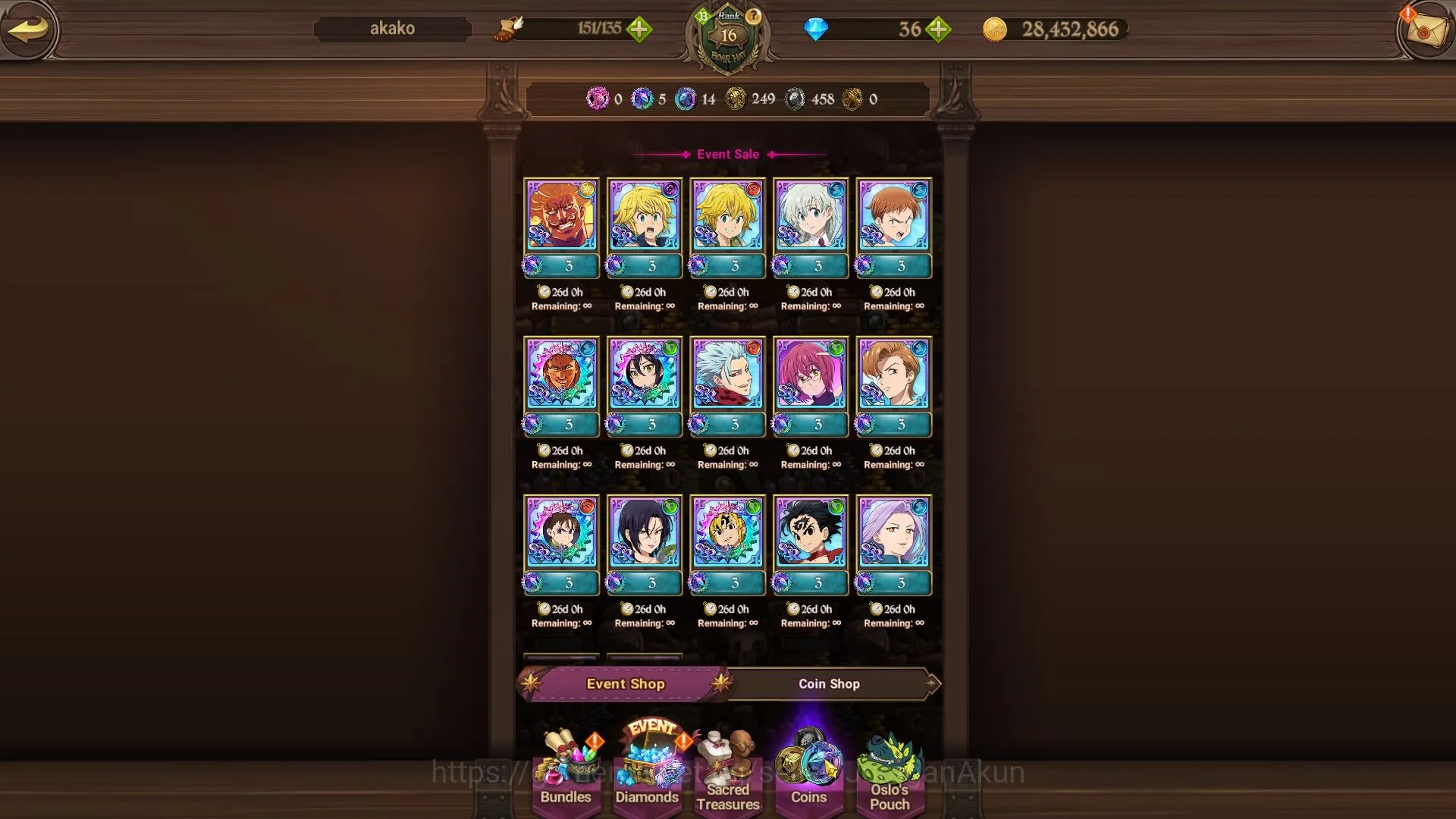 The Seven Deadly Sins: Grand Cross Accounts Starter Global | Starter | 1M CC,Ch2 | 7 UR | Thor 5