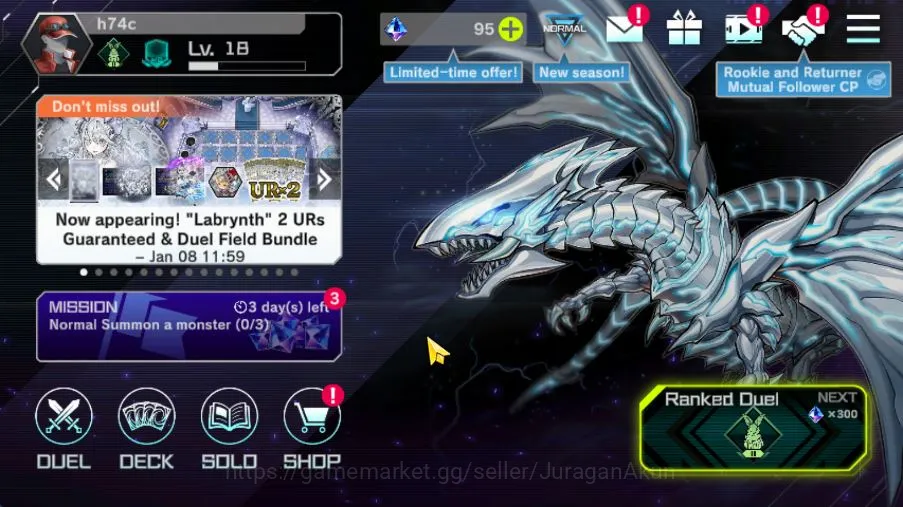 Yu-Gi-Oh! Master Duel Accounts Mid-Level Lv 18 | 18 Deck|Ryzeal-Mitsu, FS Control, Mitsurugi, Dragonmaid, Resonators