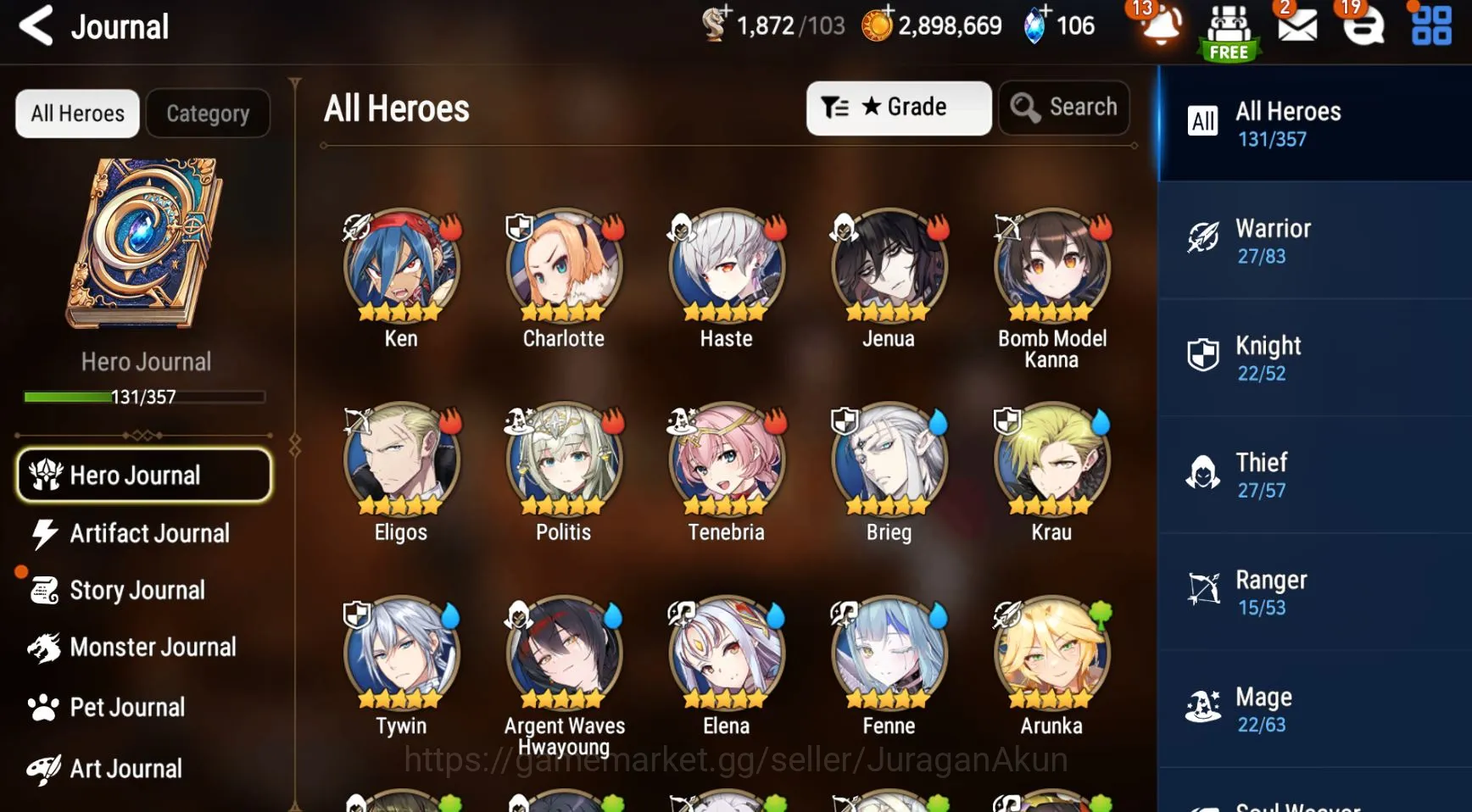 Epic Seven Accounts Mid-Tier Asia Unverif |4ML (WOTM Tenebria, DJ Basar, Urban Shadow Choux, Closer Charles) |Log Stove|Poh 9