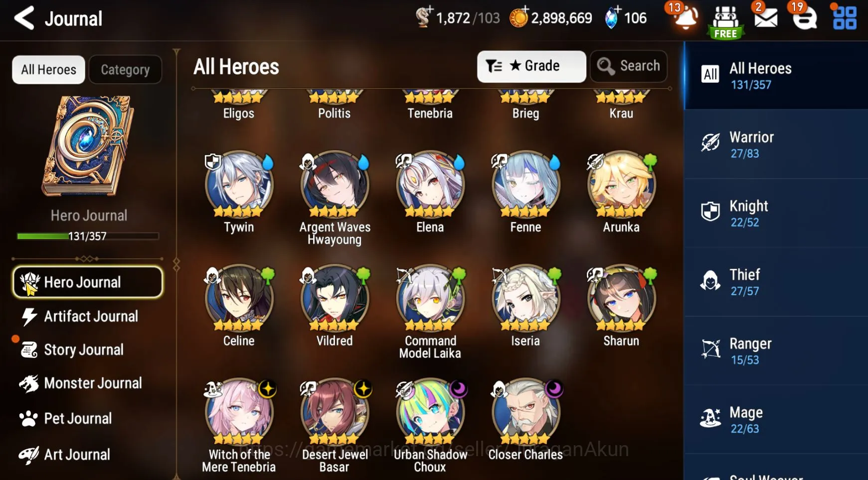 Epic Seven Accounts Mid-Tier Asia Unverif |4ML (WOTM Tenebria, DJ Basar, Urban Shadow Choux, Closer Charles) |Log Stove|Poh 8